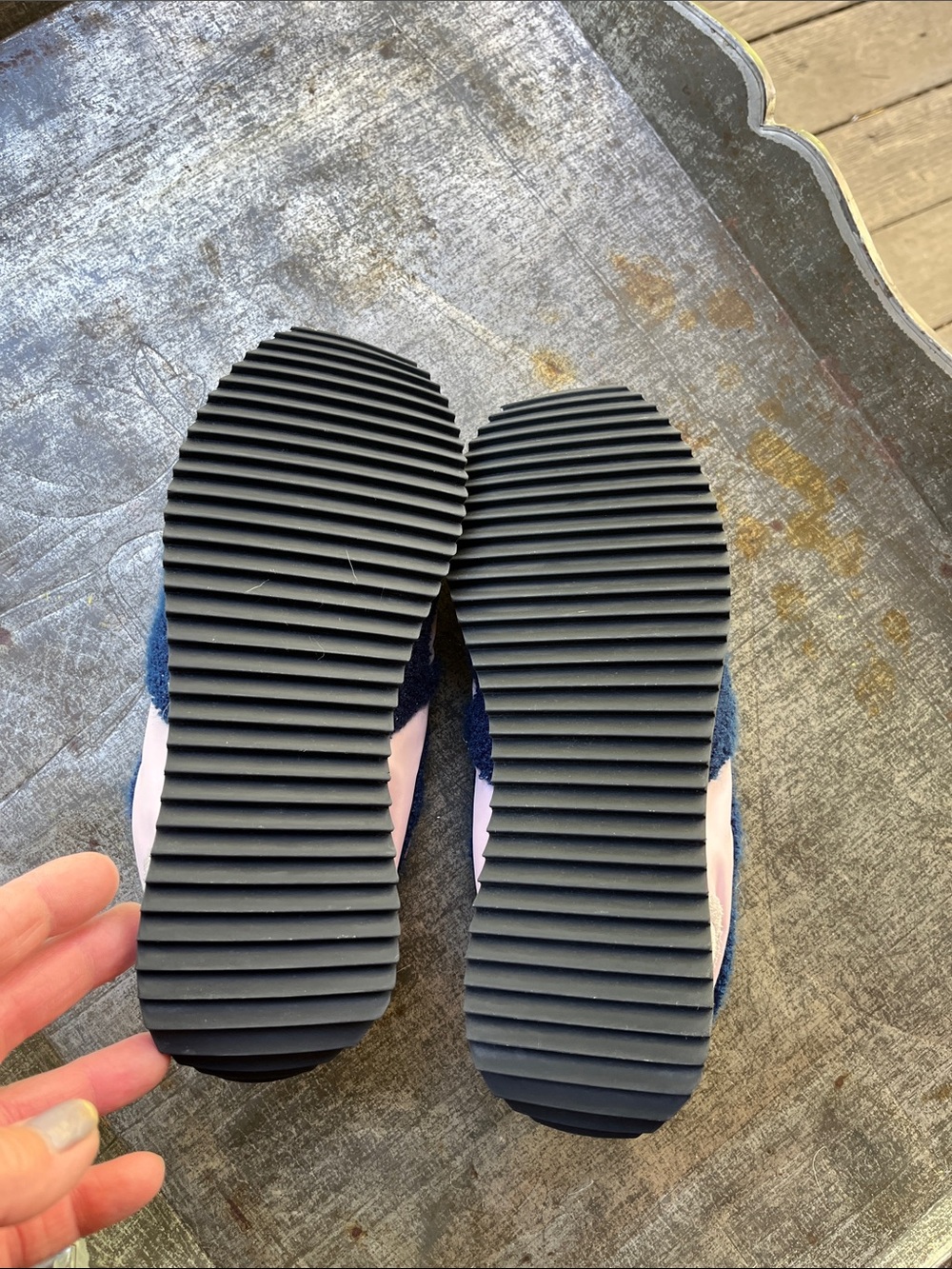 rag & bone Pink and Navy Suede-Trim Runner Sneakers - Picture 7 of 8
